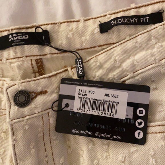 Jaded London Ecru Pulled Distressed 